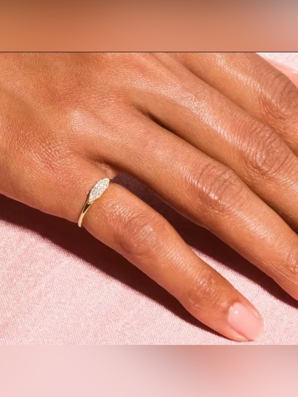 Gold Pavé Accent Band Ring Gold Ring SIZE: 5 - Picture 7 of 7